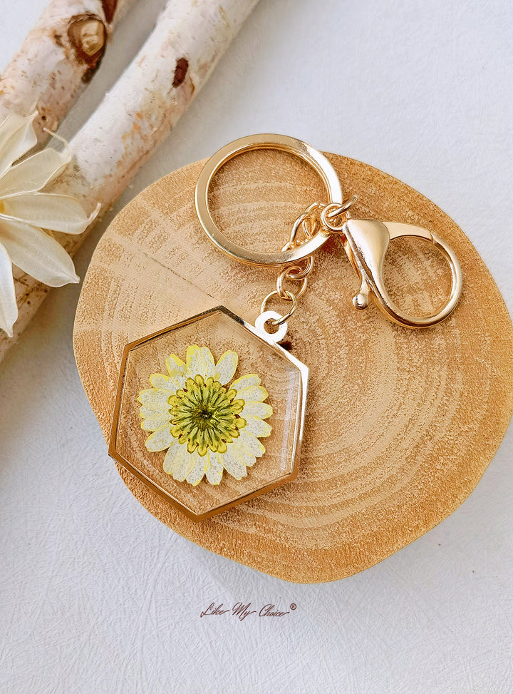 Creative Dried Flower Key Chain-Dripping Oil Daisy