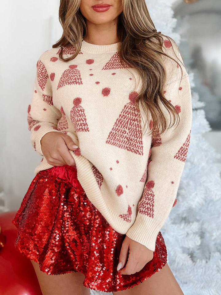 Love You Snow Much Printed Pom Sweater