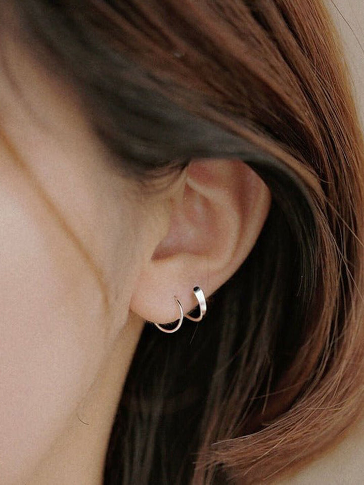 Boucles d'oreilles torsadées en spirale minimale S925