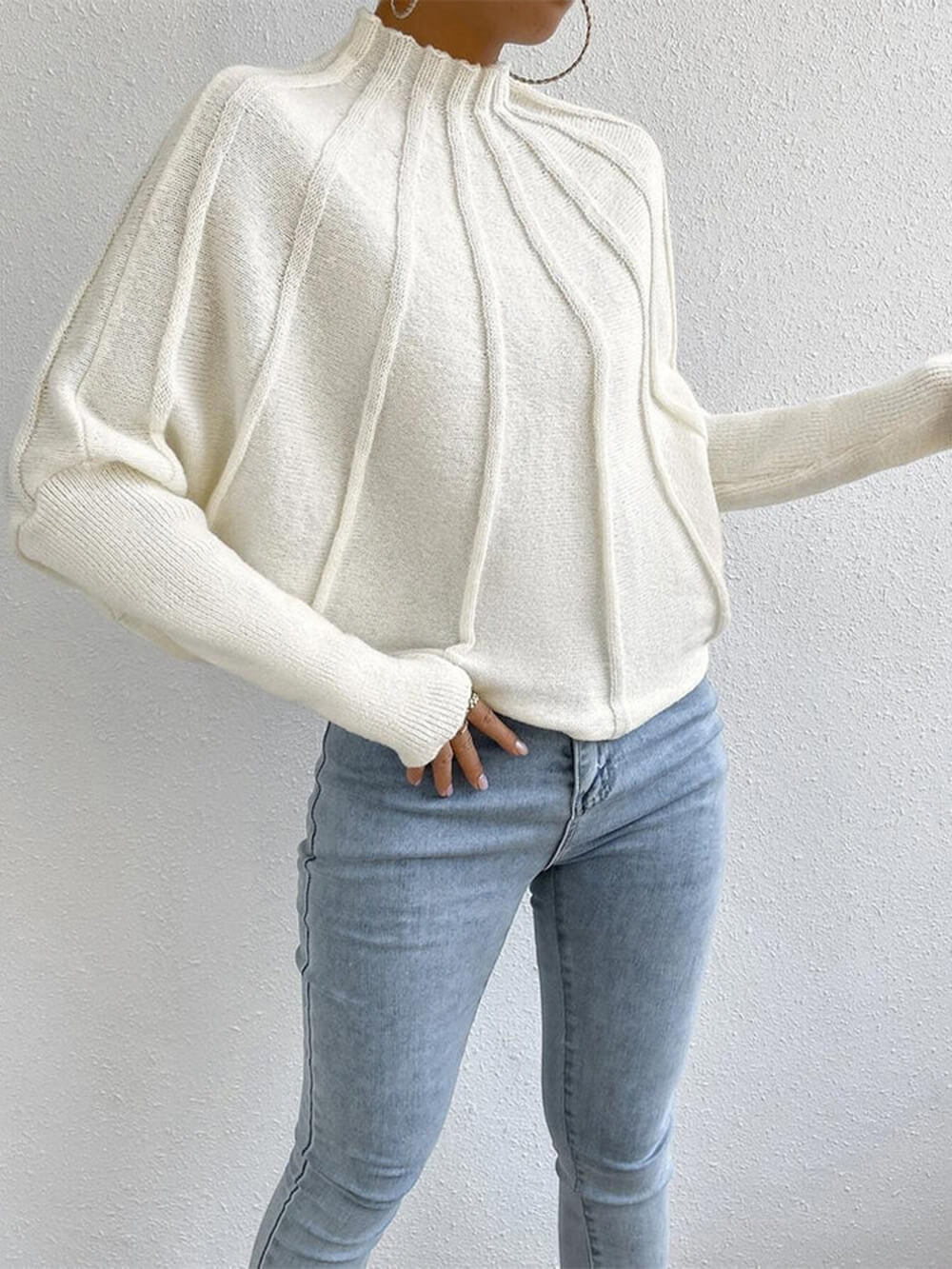 Einfacher Pullover mit Dolman-Ärmeln