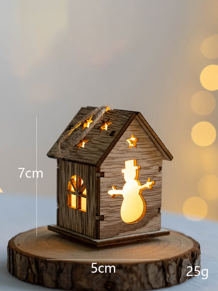 Christmas Tree Wooden House Decorations