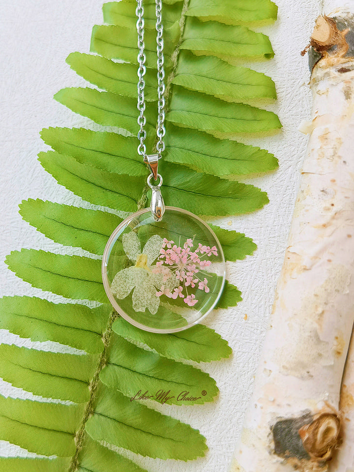 Sněhurka Galsang květina botanický přívěsek kruhový náhrdelník