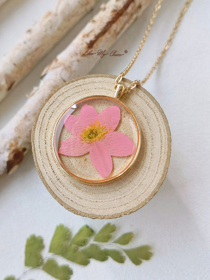 Forget-Me-Not Handmade Pressed Flower Necklace