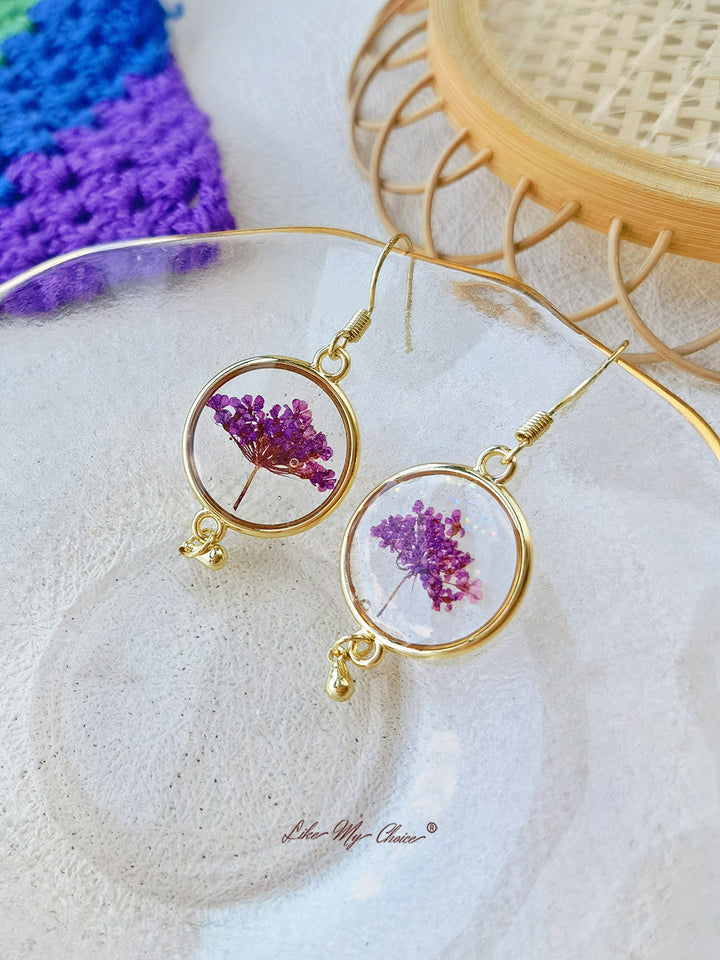 Real Queen Annes Lace Flower Earring