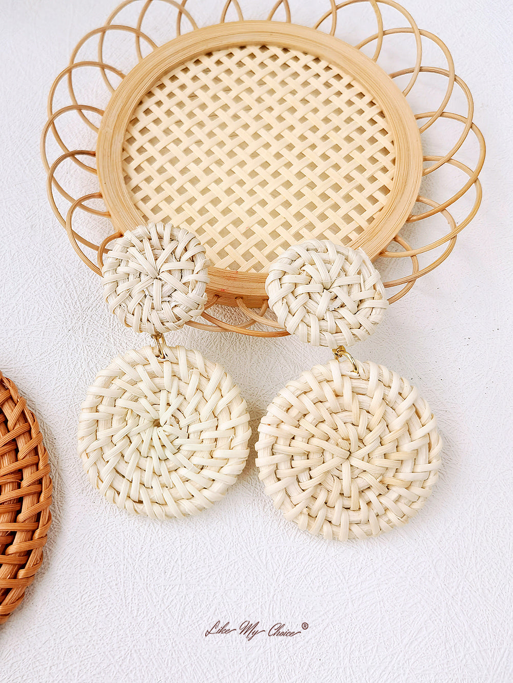 Vintage Style Handmade Woven Bamboo Earrings