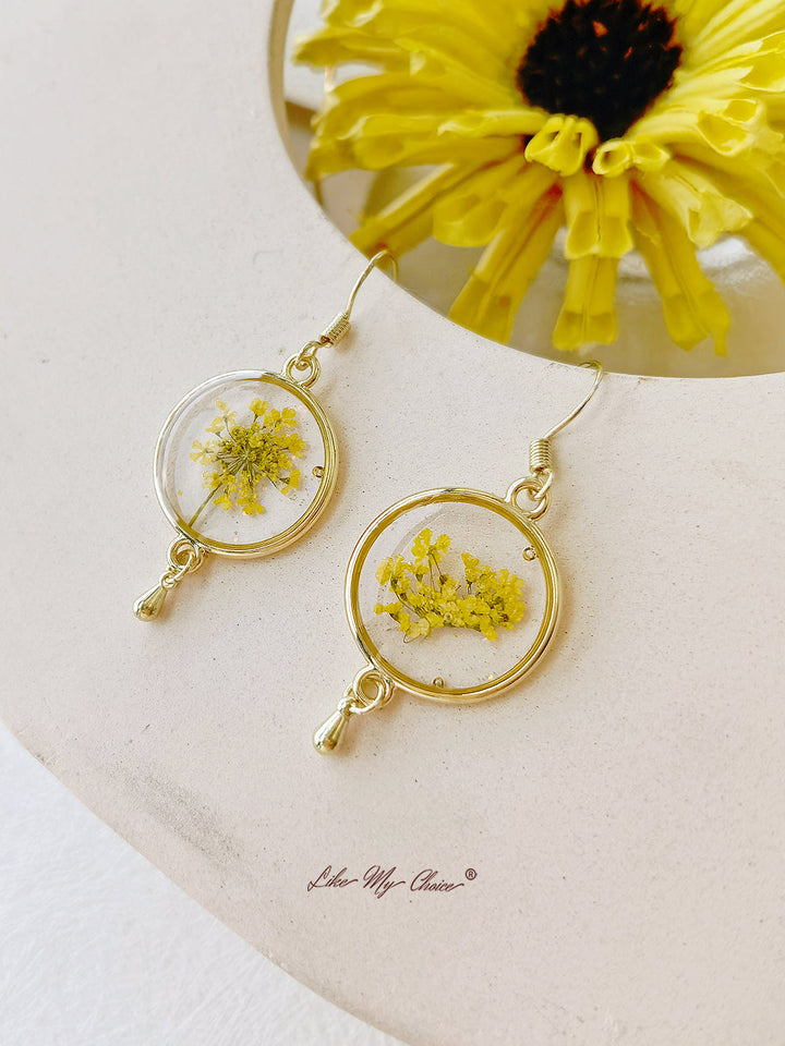 Real Queen Annes Lace Flower Earring