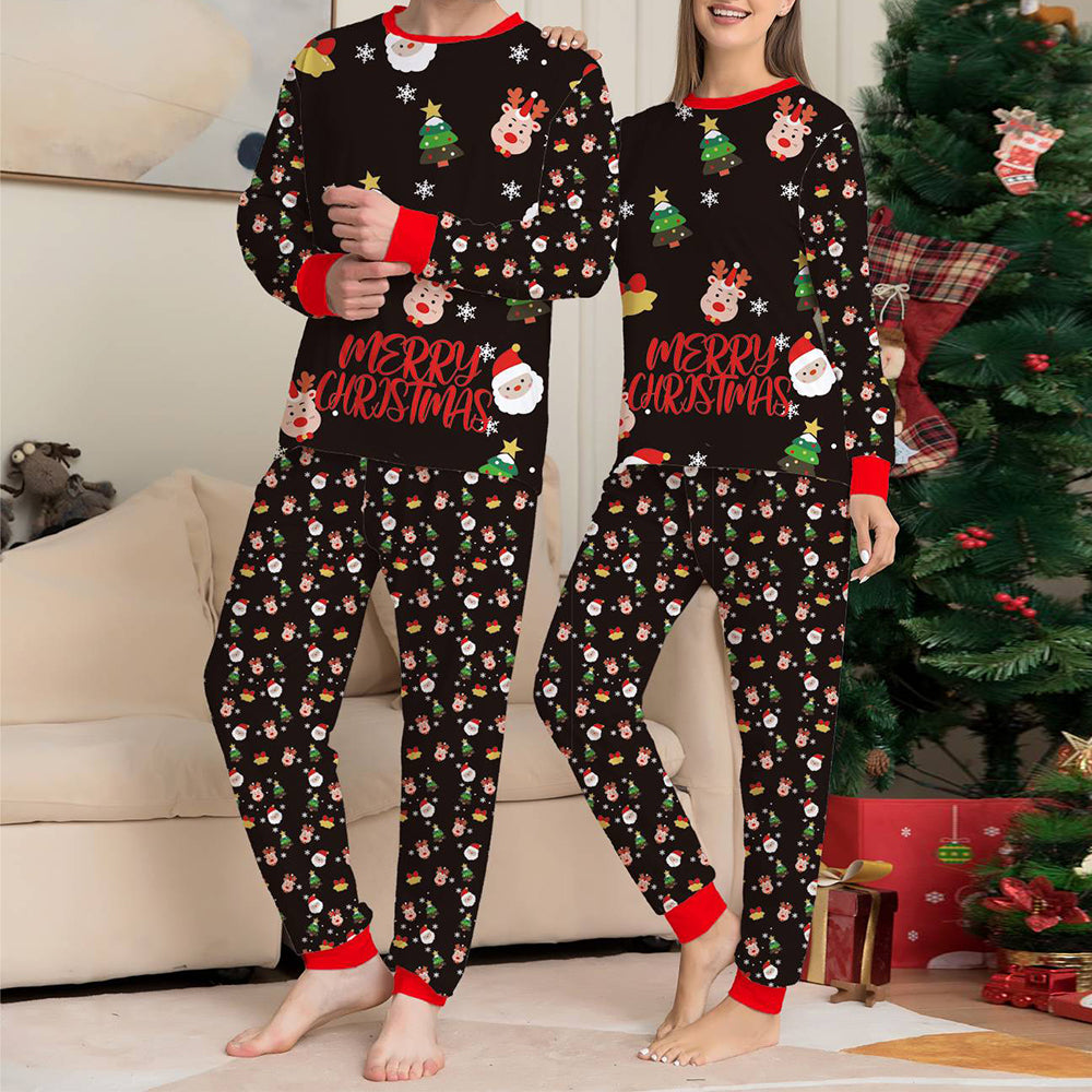 Χριστουγεννιάτικες Οικογενειακές Πιτζάμες Μαύρες Πιτζάμες Onesie Snowmen