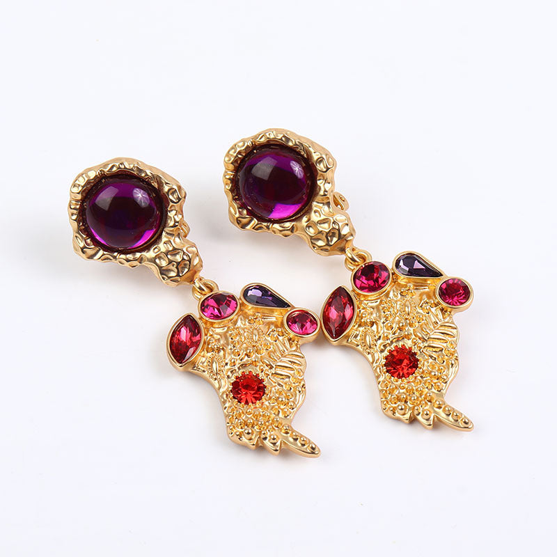 Royal Pomegranate Design Crystal Earrings
