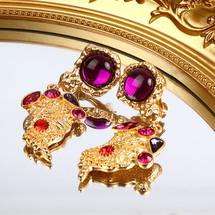 Royal Pomegranate Design Crystal Earrings