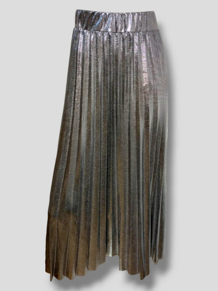 Sølv dynamisk plisseret nederdel