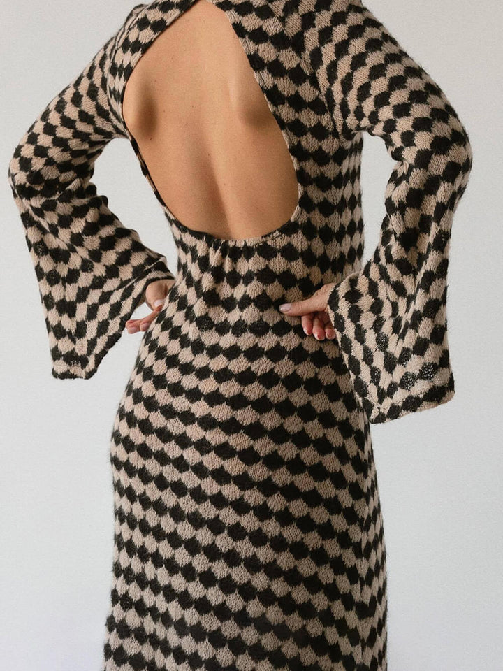 Geometric Print Knitted Dress
