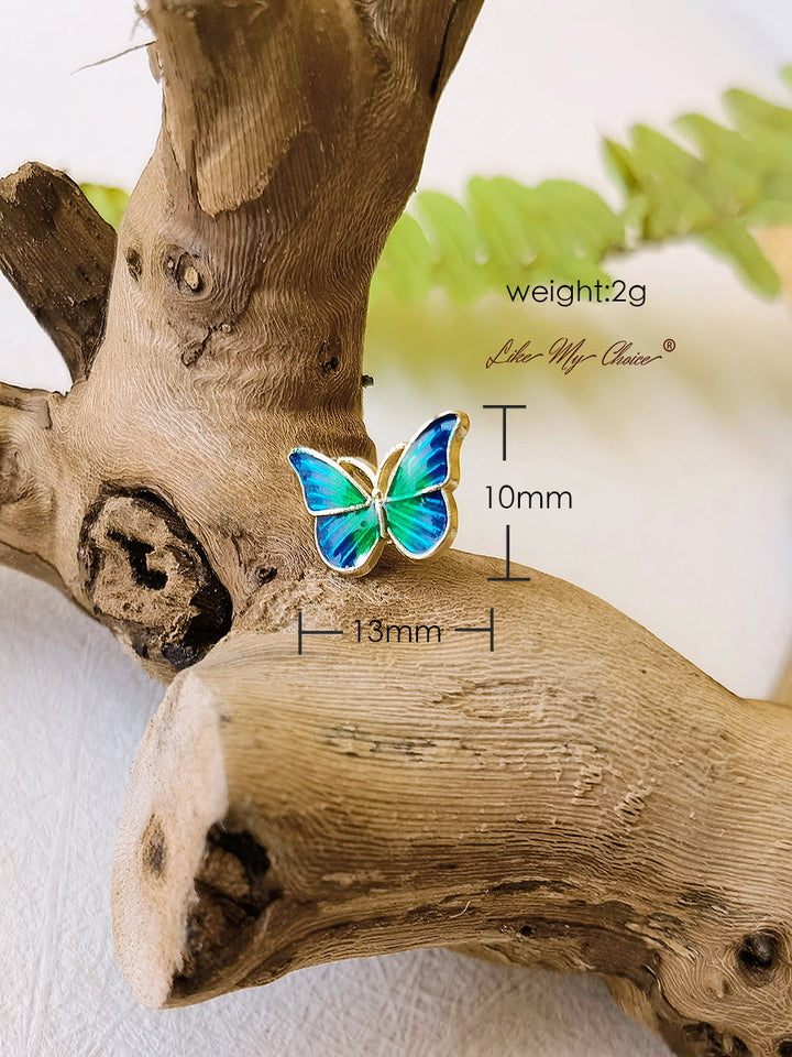Super Fairy Green Butterfly Design Stud örhängen