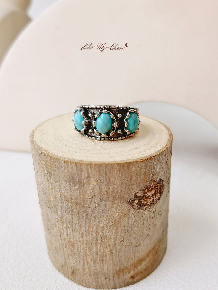 Bohemian Inlaid Turquoise Ring