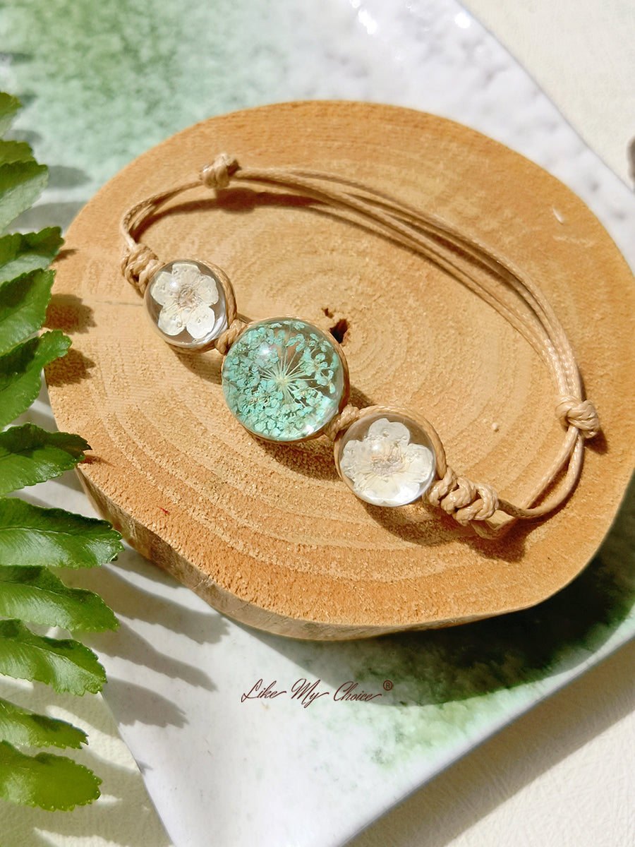 Kiischtebléieschau Gemstone Glass Cover Charms Upassbar Seel Strand Bangle Bracelet
