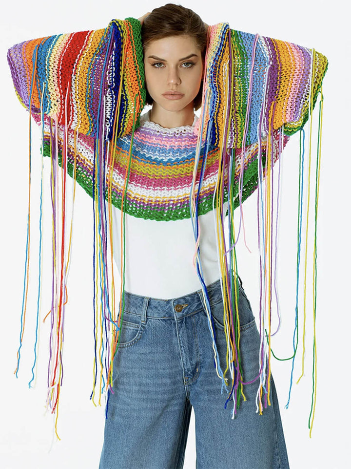 Rainbow Tassel Løs sweater