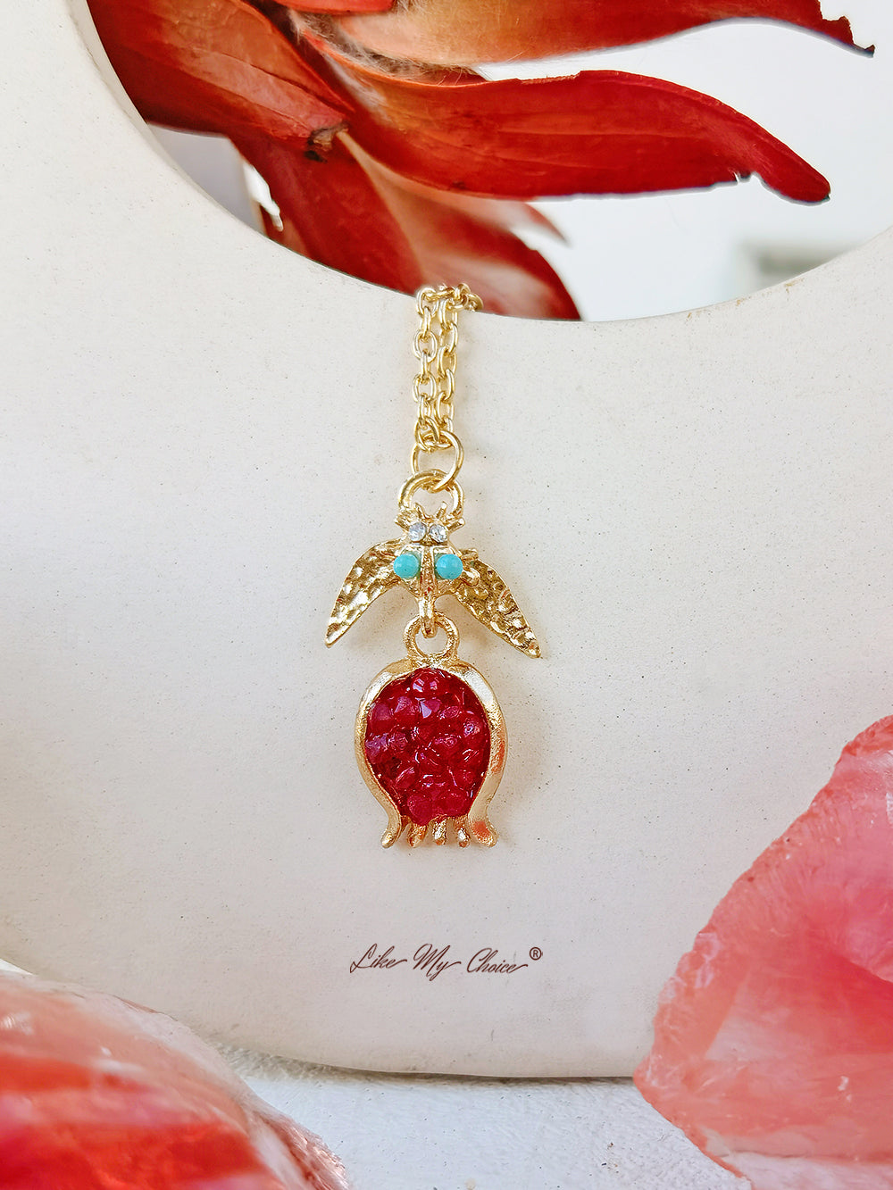 Pomegranate Design Turkish Gold Necklace