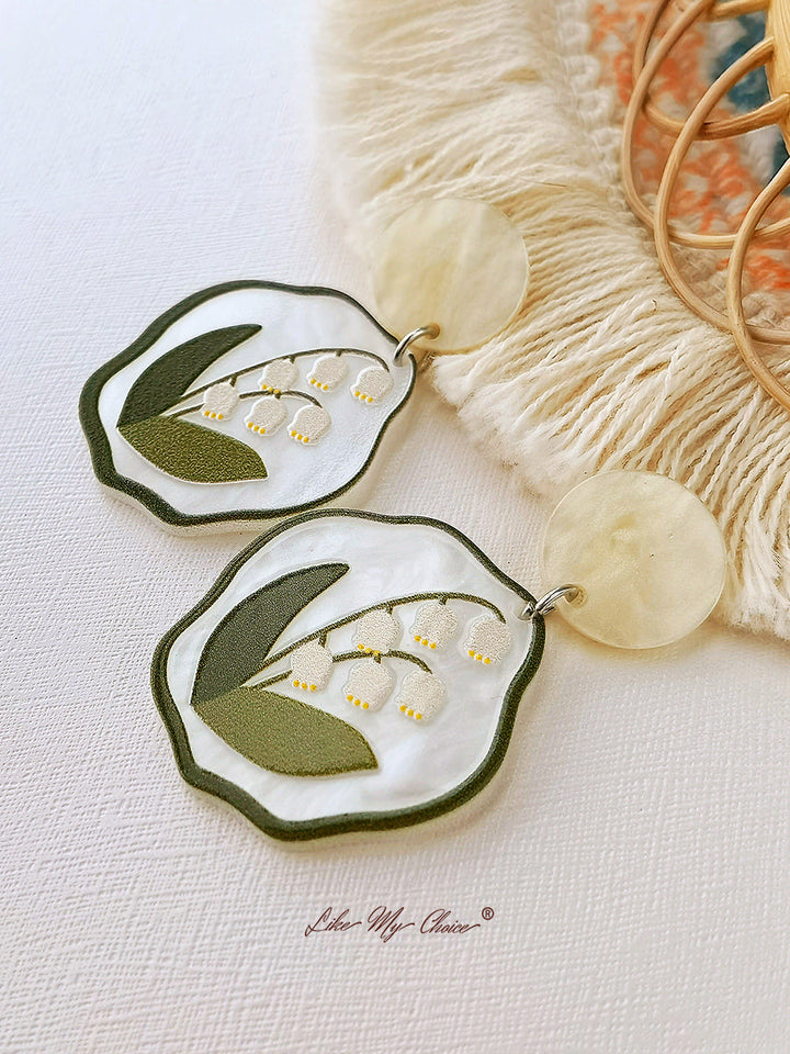 Flower Earrings - Acrylic Lily of the Valley