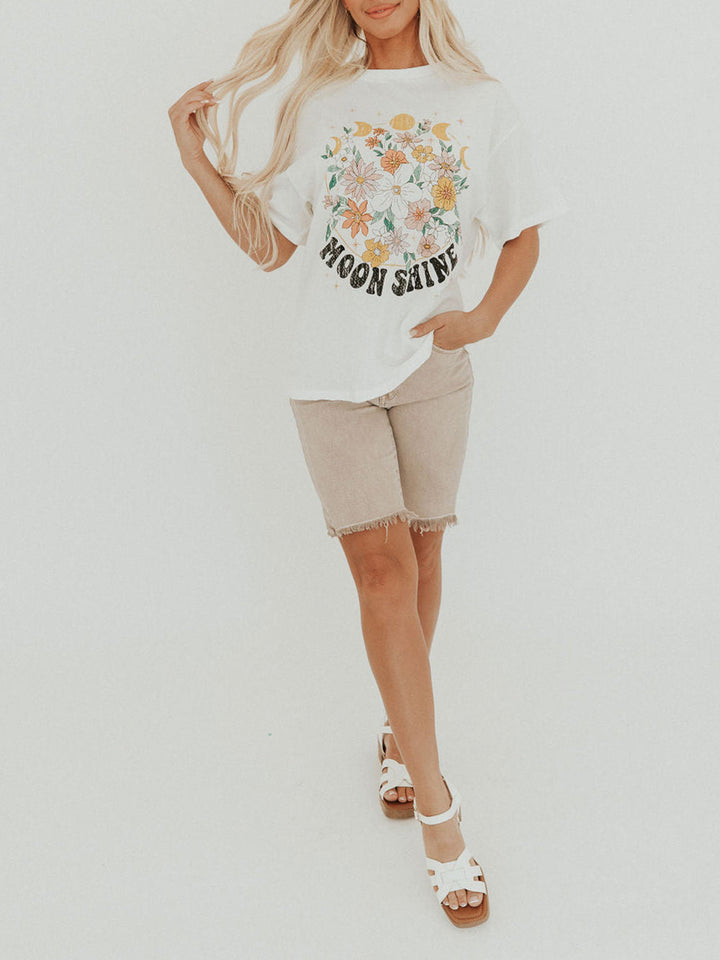 Floral Moon Shine Graphic Tee