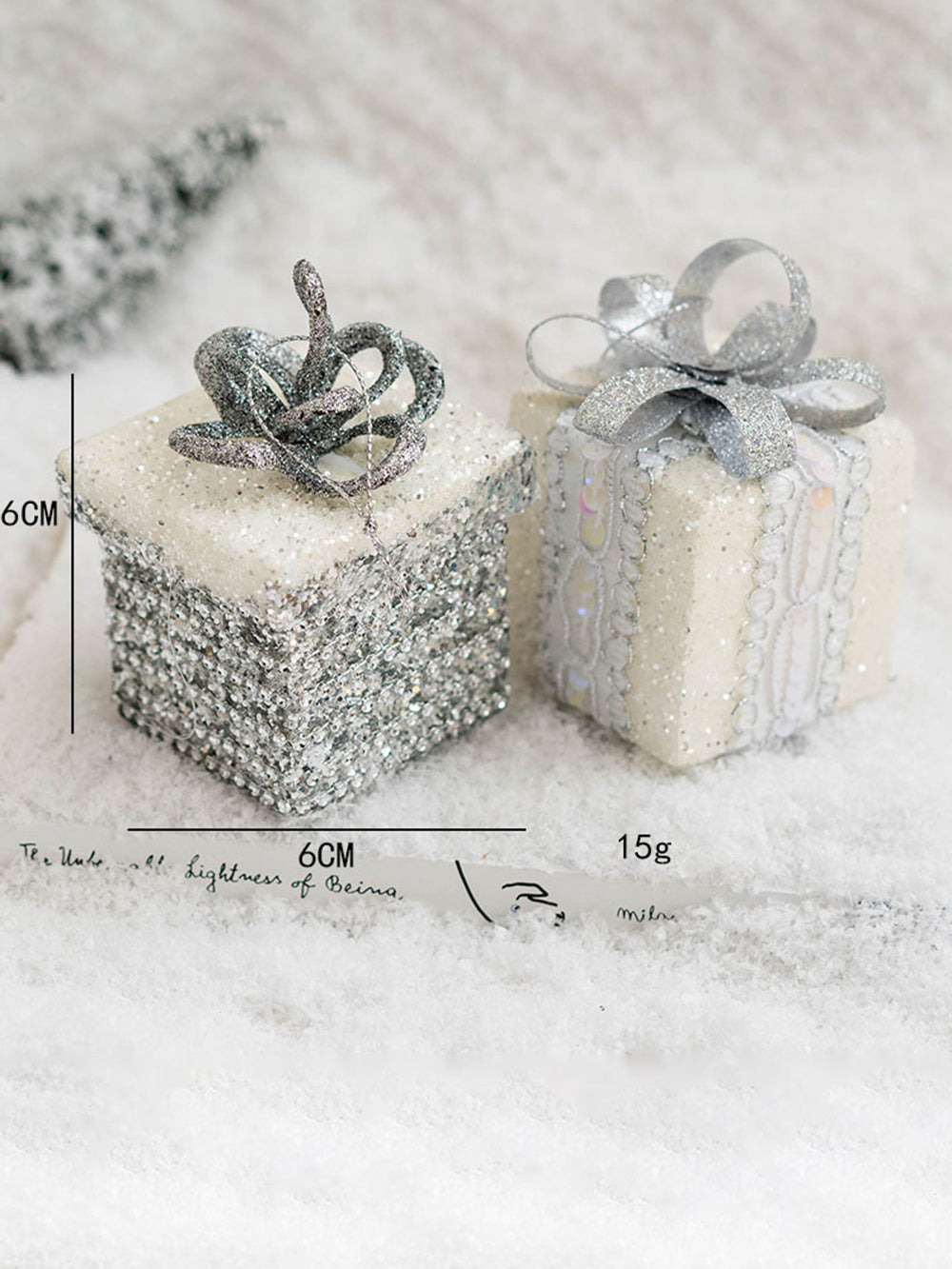 Confezione regalo natalizia color champagne da 2 pezzi, decorazioni per finestre per albero di Natale
