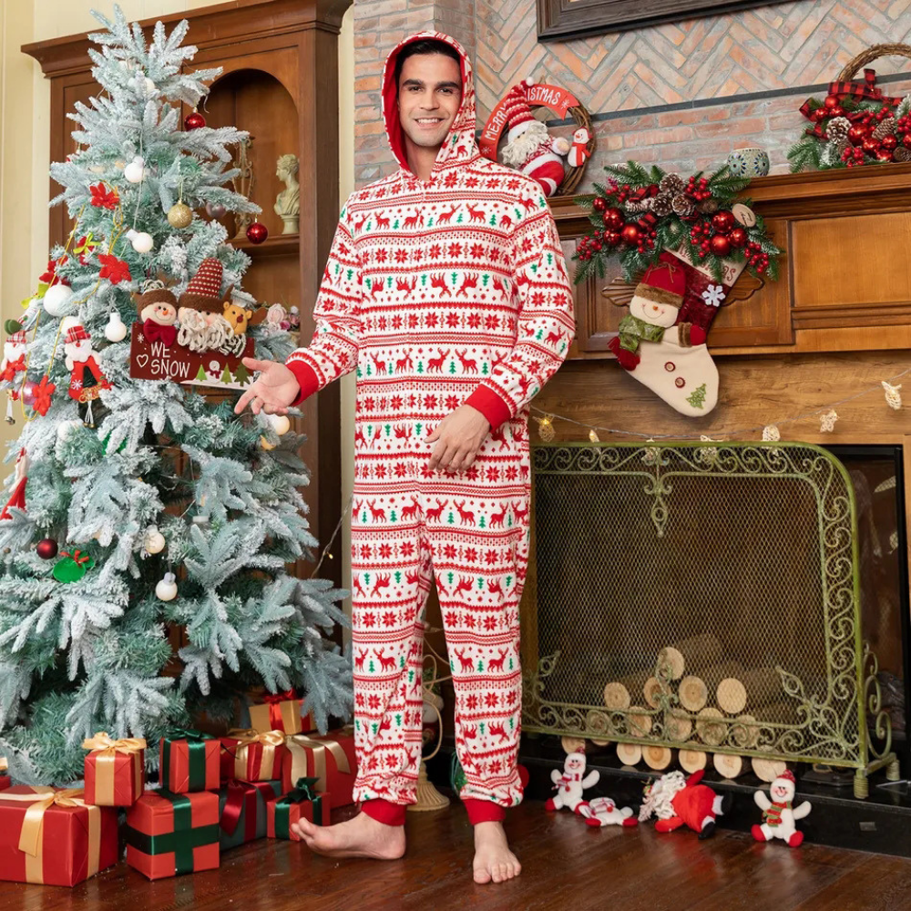 Christmas Elg Print Foreldre-barn Ett stykke hette familie matchende pyjamas