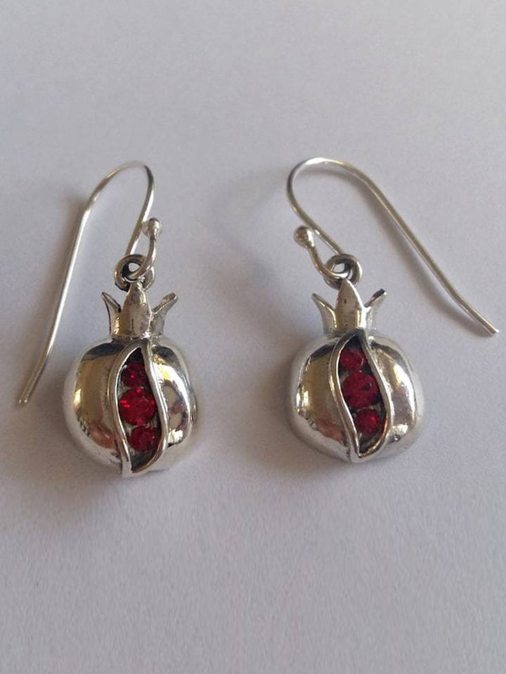 Royal Pomegranate Design Ruby Silver Earring