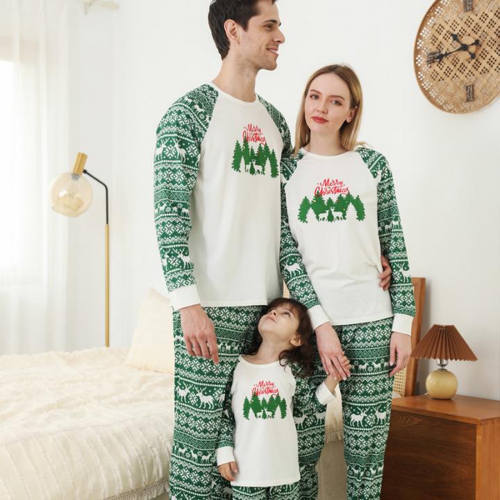Pijama Părinte-copil cu imprimeu de Crăciun