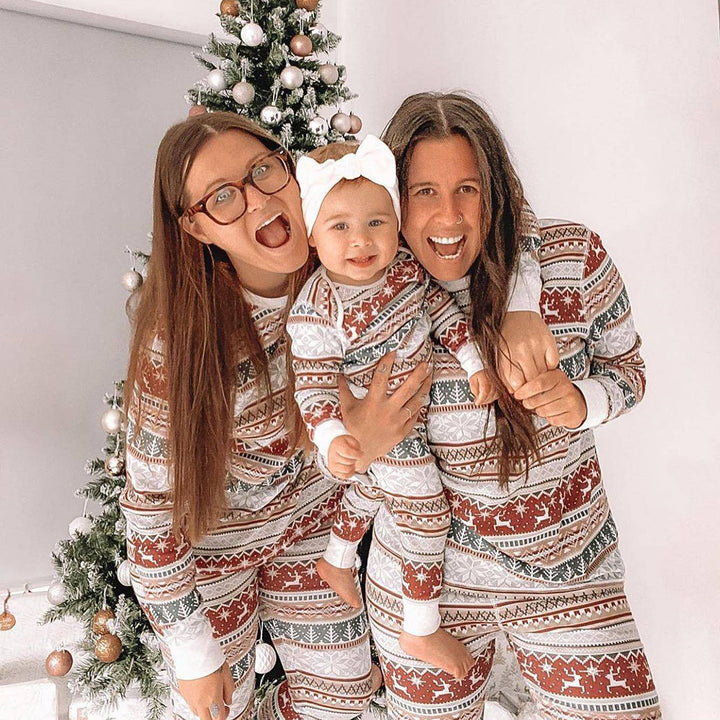 Σετ Καλά Χριστούγεννα Οικογενειακές Πυτζάμες Γκρι Χριστουγεννιάτικες Πιτζάμες