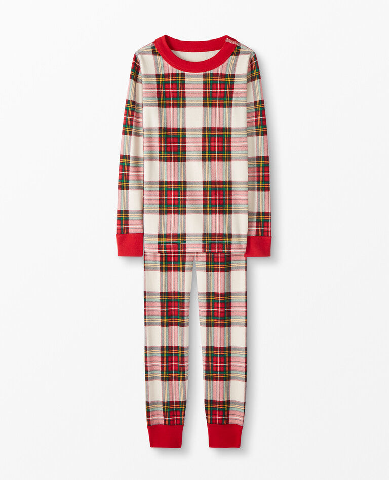 Gemengde kleur geruite bijpassende Fmalily pyjamaset (met hondenkleding)