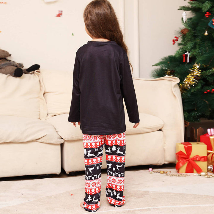 Chrëschtdag Famill passende Pyjamas Set Black Deer Pyjamas
