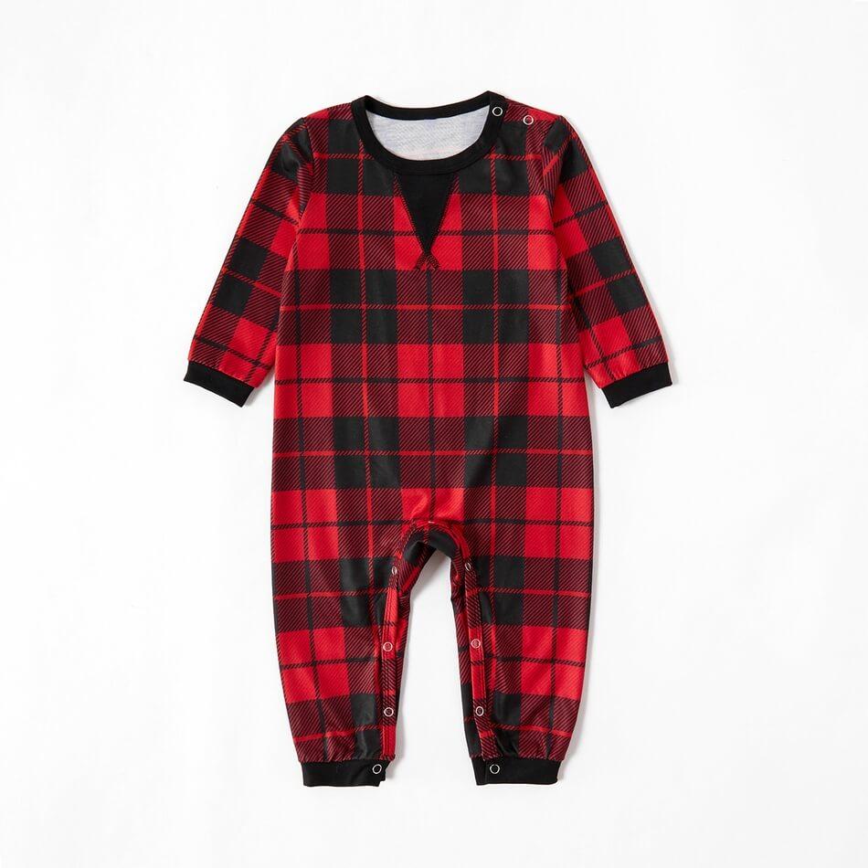 Christmas Black-Red Plaid Family Matching Pajamas Set