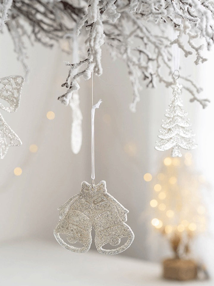 Colgantes navideños con purpurina para decoración del árbol de Navidad