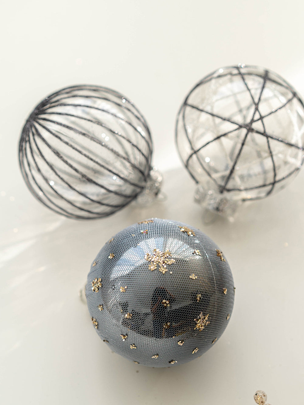 Juego de decoración de árbol de Navidad con bolas pintadas de Navidad