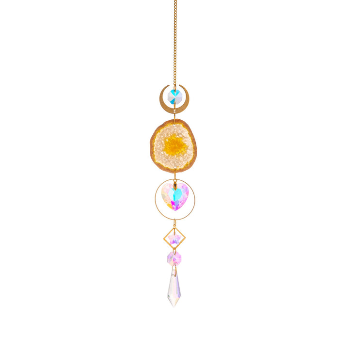 Crystal Agate Raw Stone Suspension Car Prism Ball Hanger