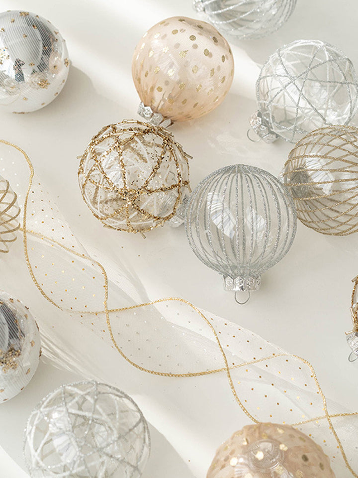 Juego de decoración de árbol de Navidad con bolas pintadas de Navidad