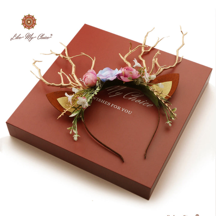 Flower beauty and the beast Christams Reindeer Headband | LikeMyChoice®