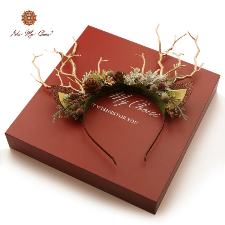 LikeMyChoice® Reindeer Headband- Pine Cone