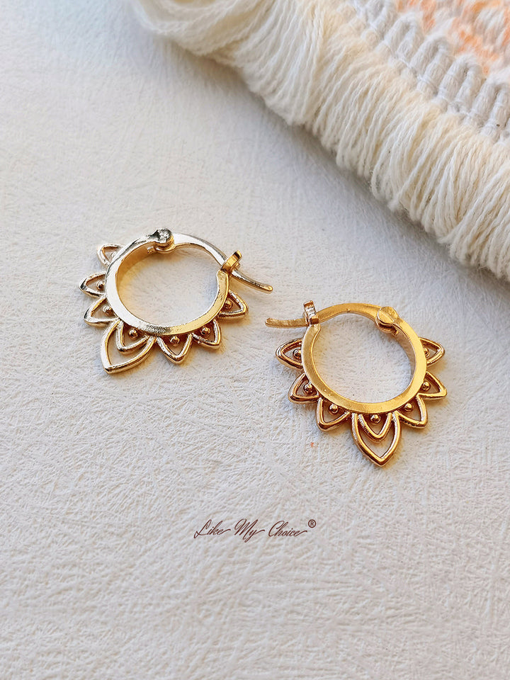 Sterling Silver and Gold Statement Stud Earrings