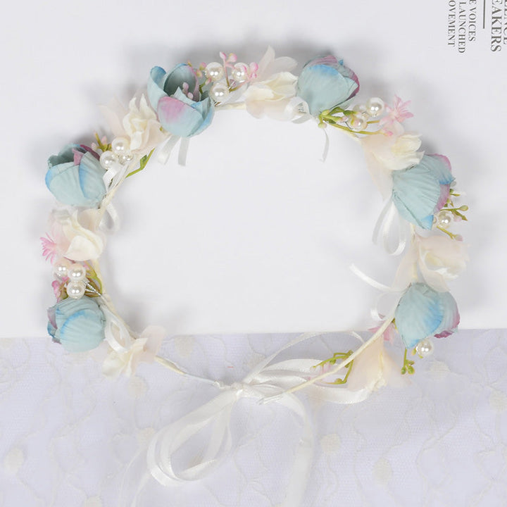 Blue Fairy Pearl Flower Crown