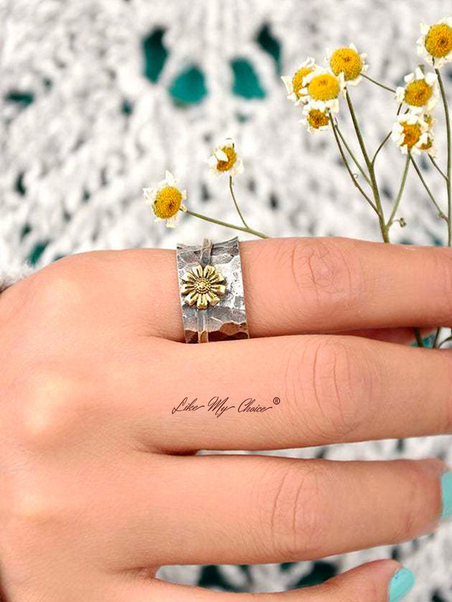 Vintage Daisy květinový prsten