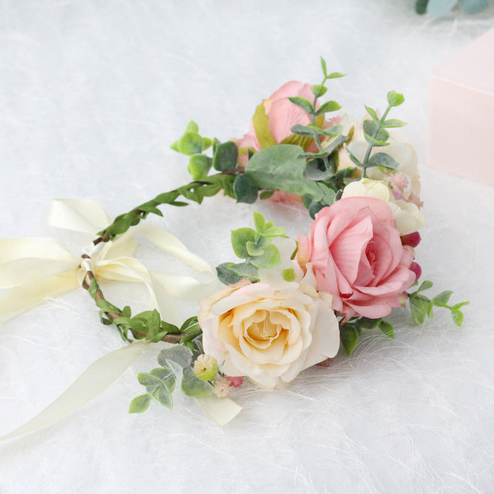 Diana Pink Rose Flower Crown