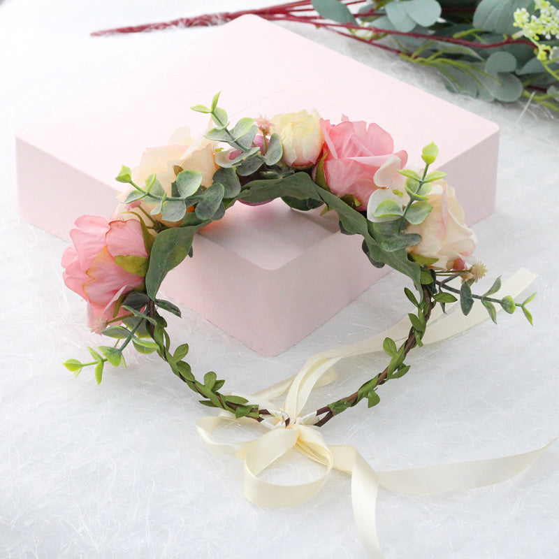 Diana Pink Rose Flower Crown