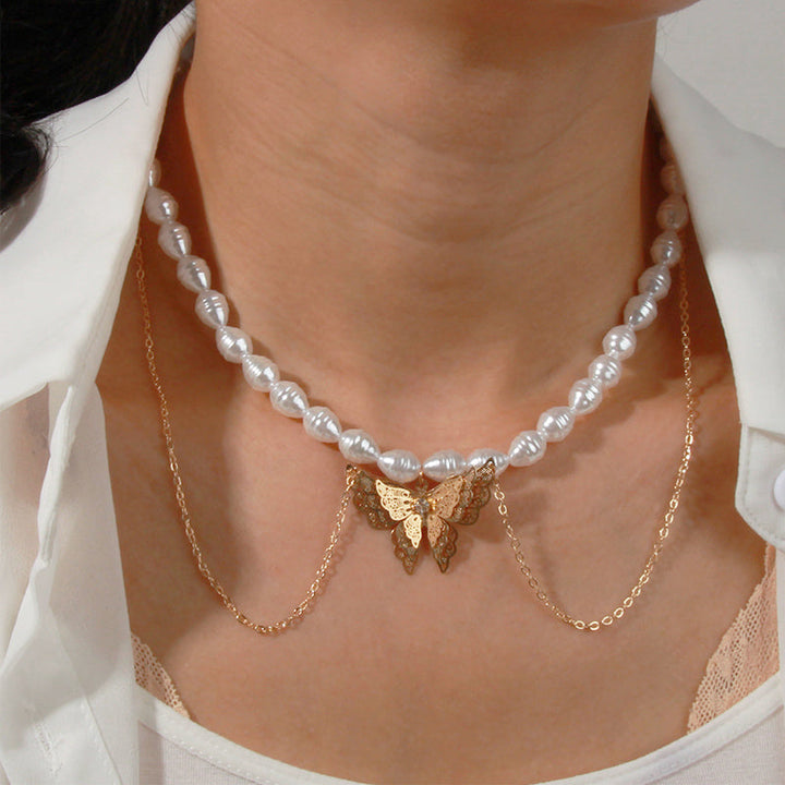 Pearl Butterfly Pendant halskæde