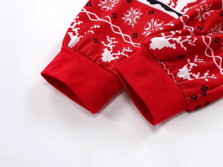 红色圣诞麋鹿印花 Fmally 配套睡衣