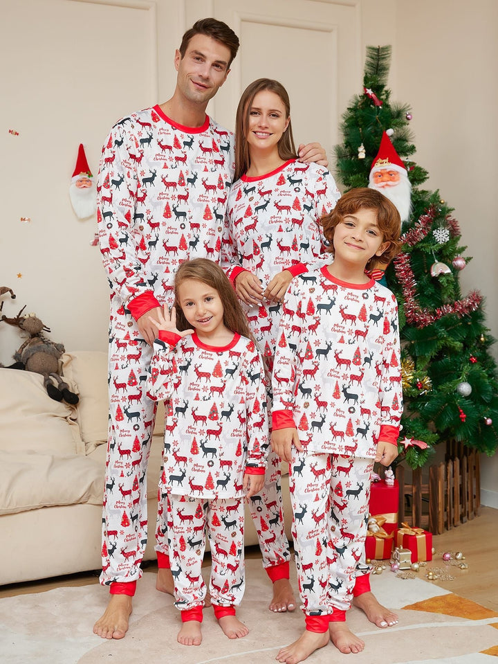 Ensembles de pyjamas assortis à imprimé cerf de Noël