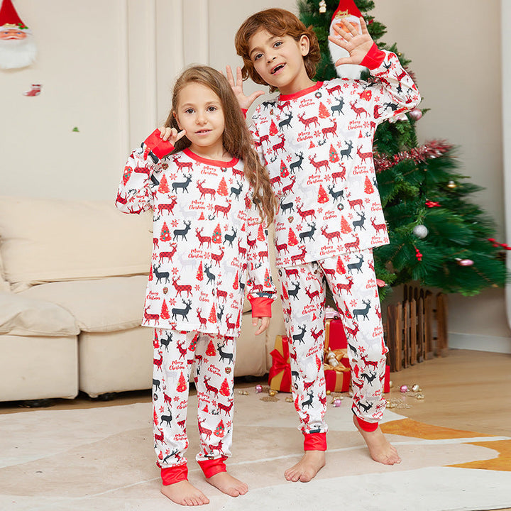 Chrëschtdag Hirsch Print Fmilily passende Pyjamas Sets