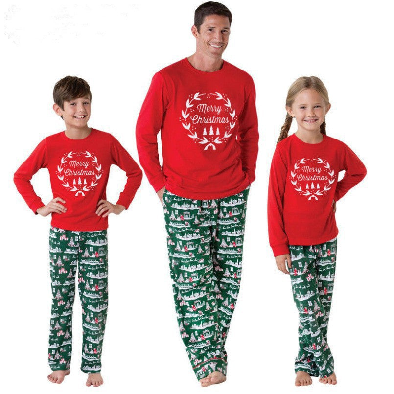 Χριστουγεννιάτικο στεφάνι Fmalily ασορτί σετ πιτζάμες