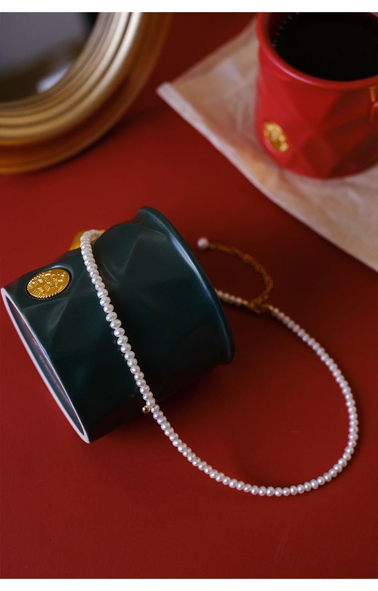 Vintage Runde Perle Perlenkette