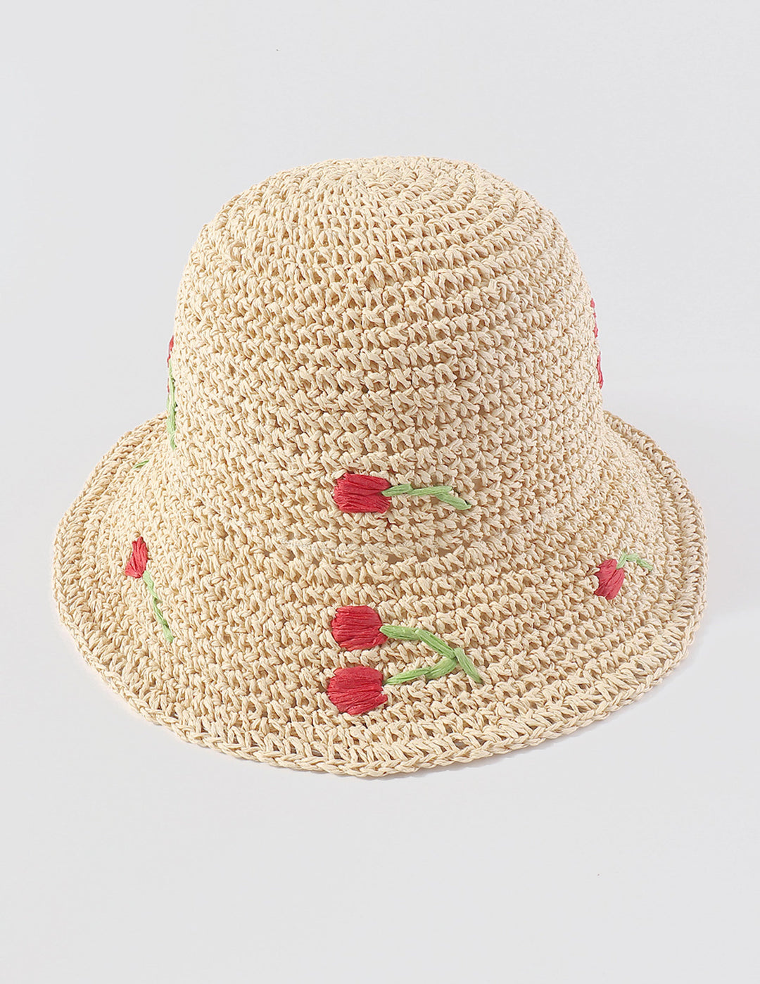 编织花桶帽
