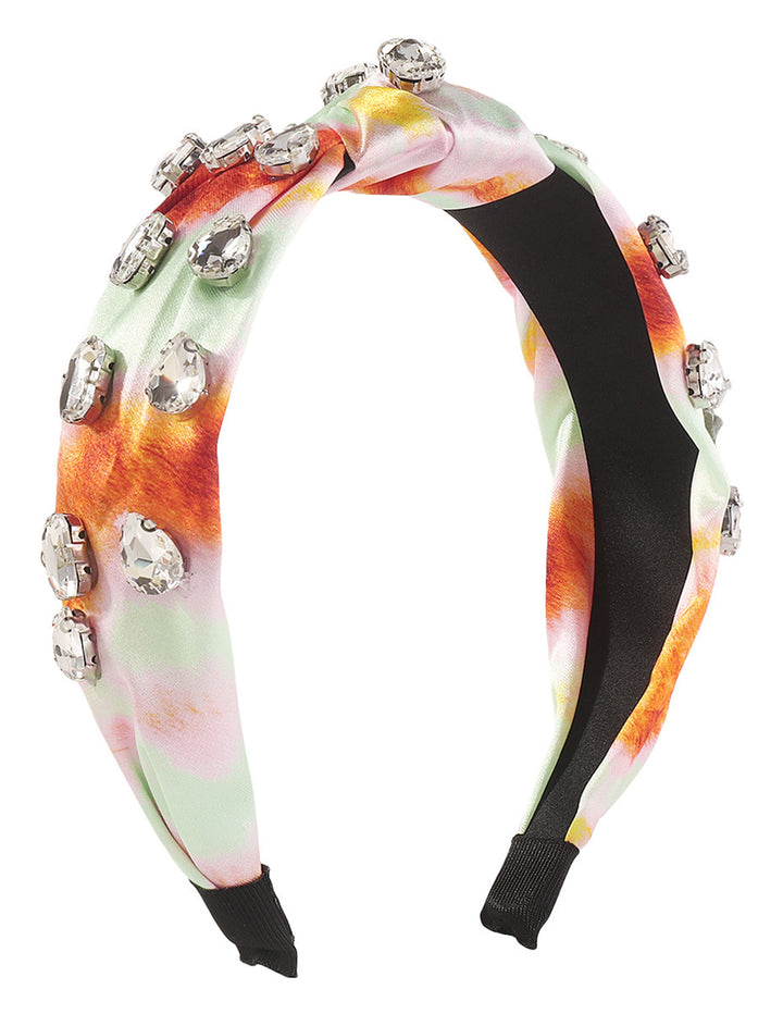 Knotted Tie-Dye Rhinestone Headband