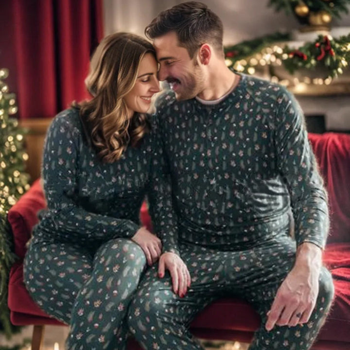 Vihreä joulukuusi Fmalily Matching Pyjama (lemmikin koiran vaatteilla)